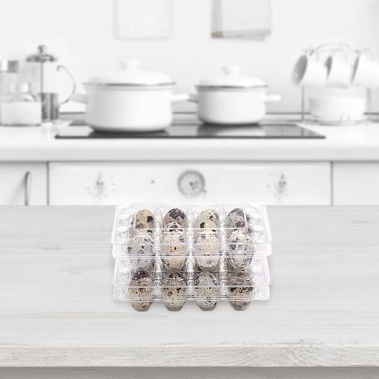 120pcs Plastic Quail Egg Carton Tray with Lid 12-grid Small Egg Holder Carrier for Kitchen Storage and Farm Display