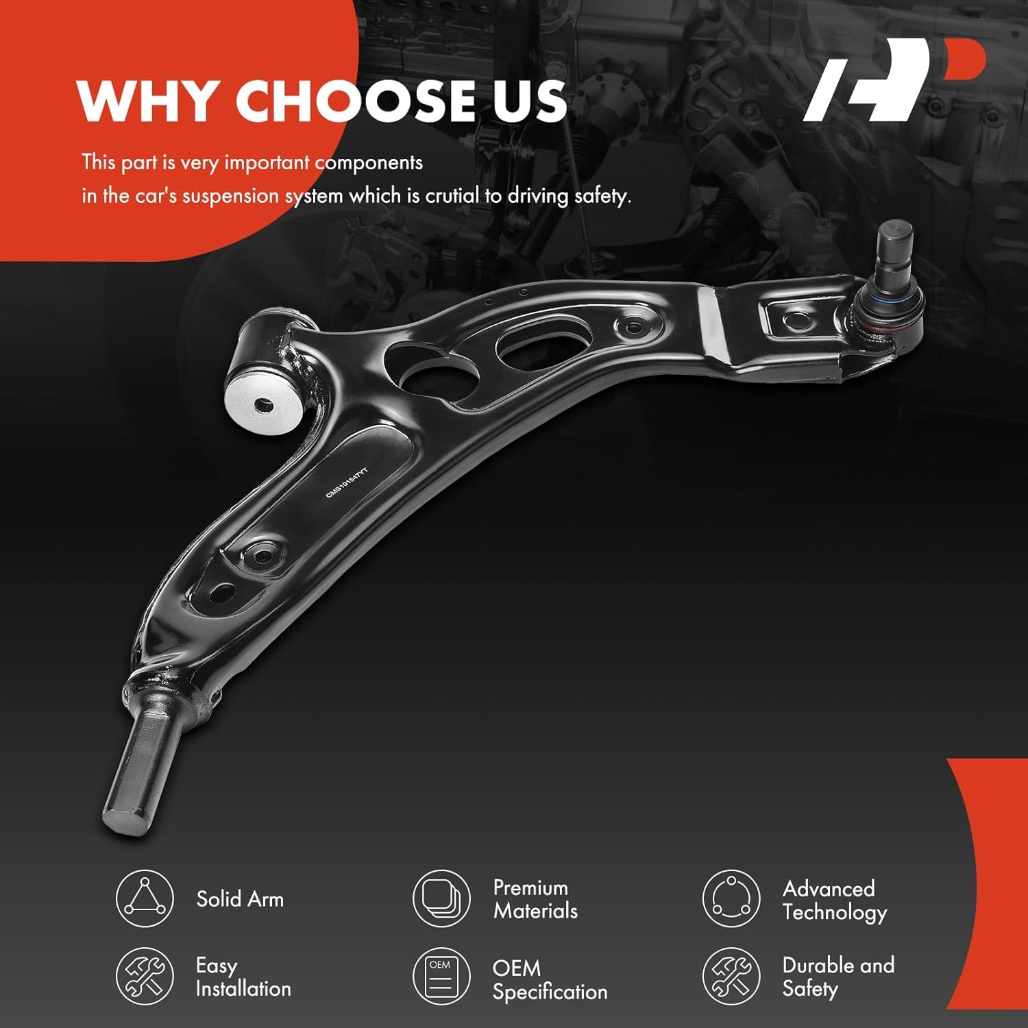 A-Premium Front Right Lower Control Arm with Ball Joint & Bushing, Compatible with BMW & Mini - 2016-2023 - X1, X2, 228i Gran Coupe, 228i xDrive Gran Coupe & Cooper Clubman, Cooper Countryman