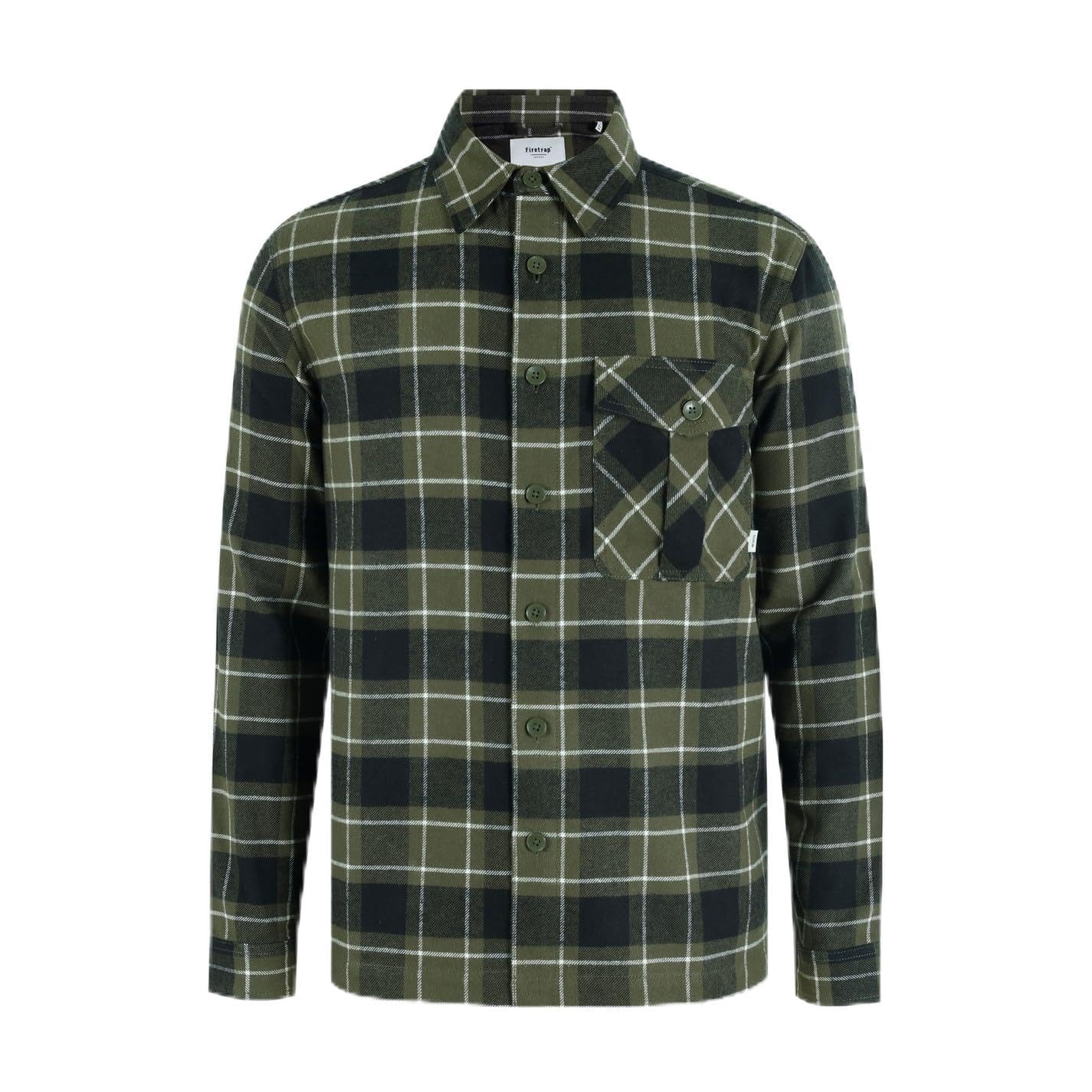 Firetrap Men's Khaki Anthm Shirt Long Sleeve M