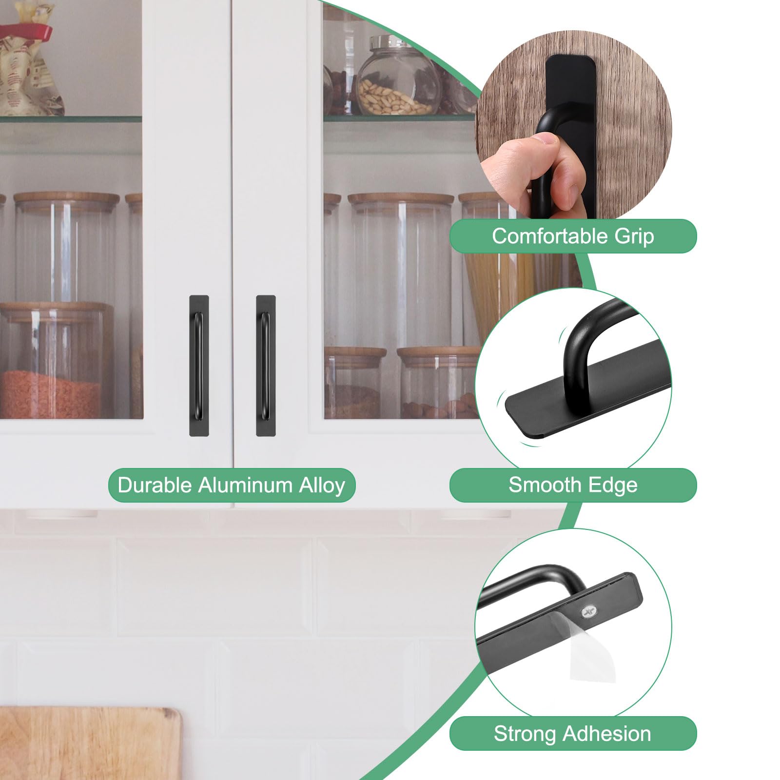 M METERXITY 2-Pack Self Stick Barn Door Handles - Image 2