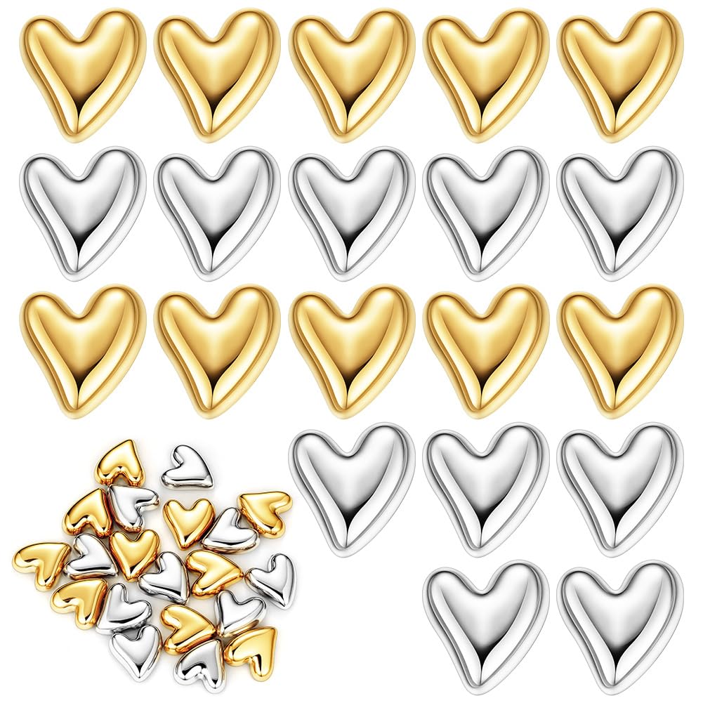 Vicloon Gold Fridge Magnets, 20Pcs Cute 3D Love Heart Magnet, Small Heart Decorative Funny Magnets For Whiteboard, Locker, Refrigerator, Office, Strong Decorative Magnetic Stickers