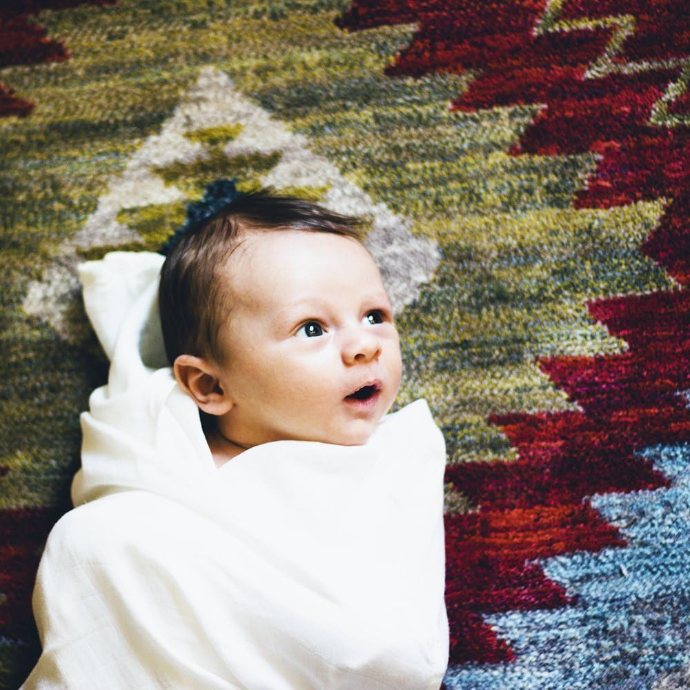 Organic Cotton - 2 x Baby Swaddle Blankets - By Willow Beans - (tree and White)