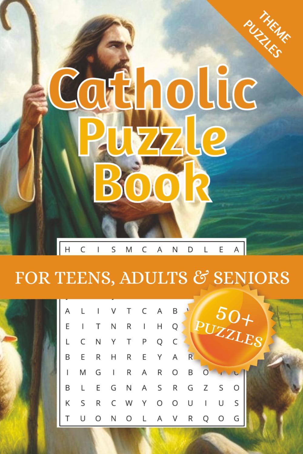 Catholic Puzzle Book for teens, adults & seniors: Word Searches, Crosswords & Sudoku | 6x9 inches, 120 pages | Solutions Included