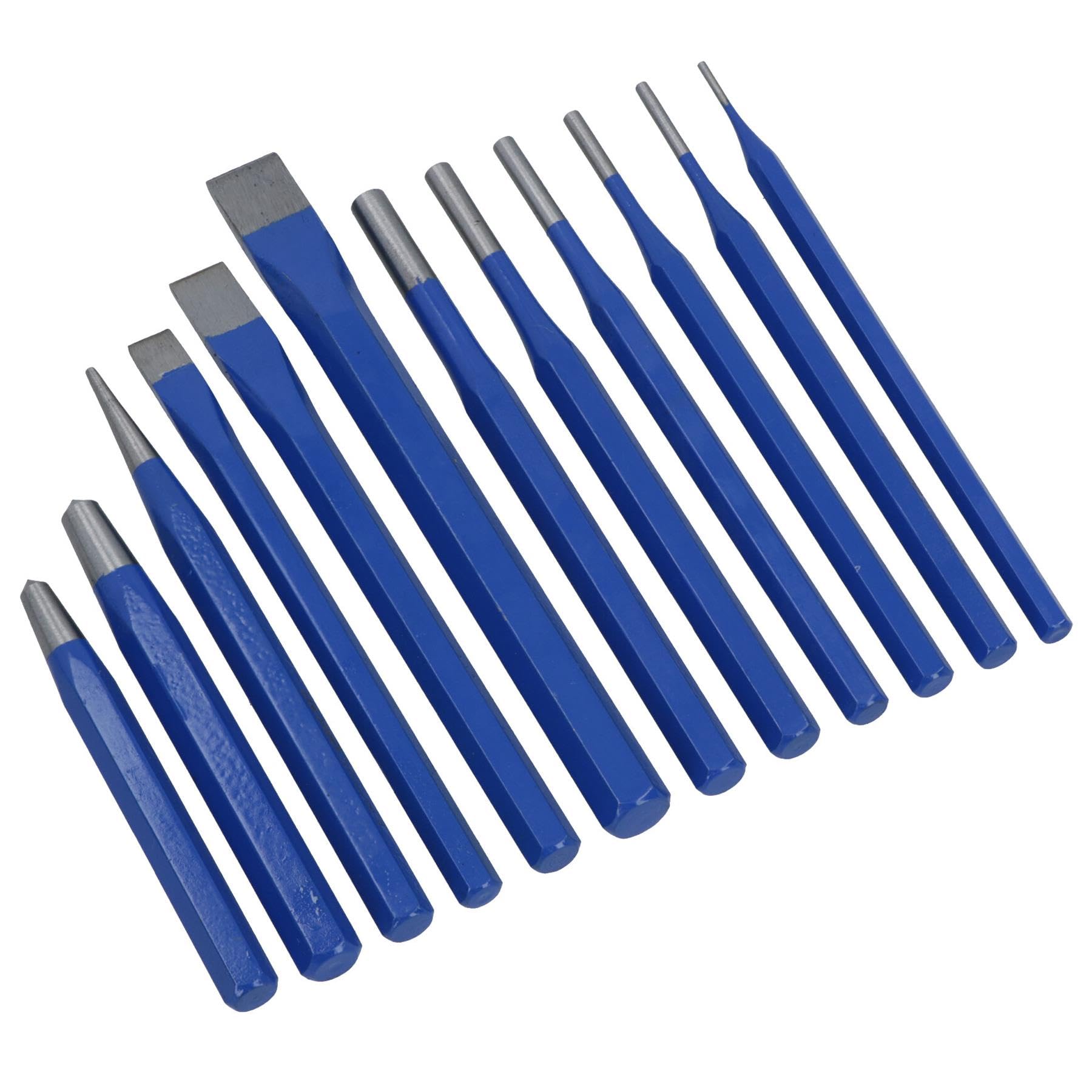 Lot de 12 poinçons et burins à froid coniques indispensables pour vos travaux de mécanique auto