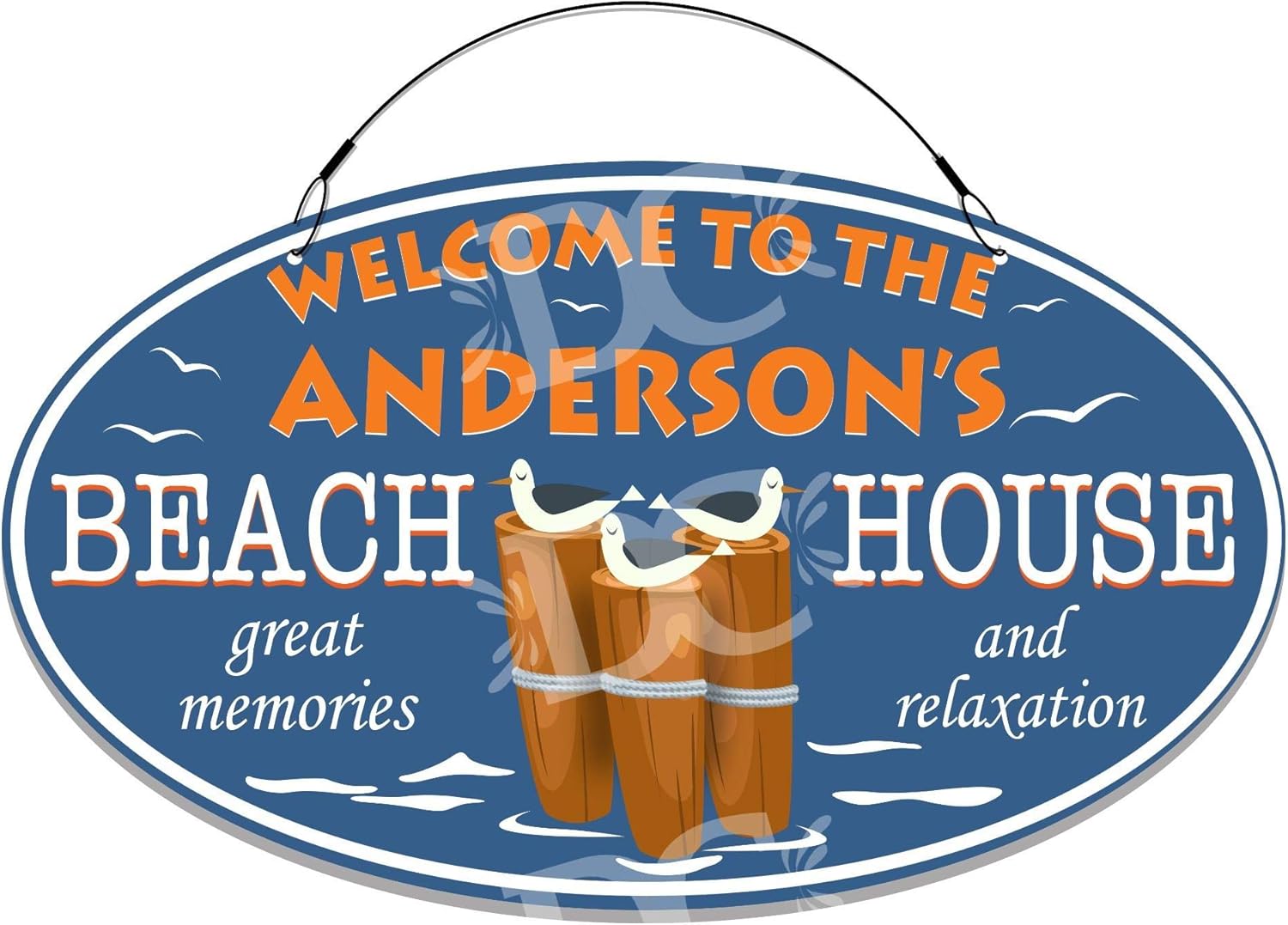 Beach House Seagulls Themed Large Size Welcome Sign