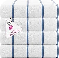 Vista 68 de CASA COPENHAGEN Solitaire - Juego de toallas de 6 piezas, color blanco brillante, 21.16 oz/m², 2 toallas de baño, 2 toallas de mano, 2 toallas