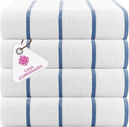 Miniatura 68 de CASA COPENHAGEN Solitaire - Juego de toallas de 6 piezas, color blanco brillante, 21.16 oz/m², 2 toallas de baño, 2 toallas de mano, 2 toallas