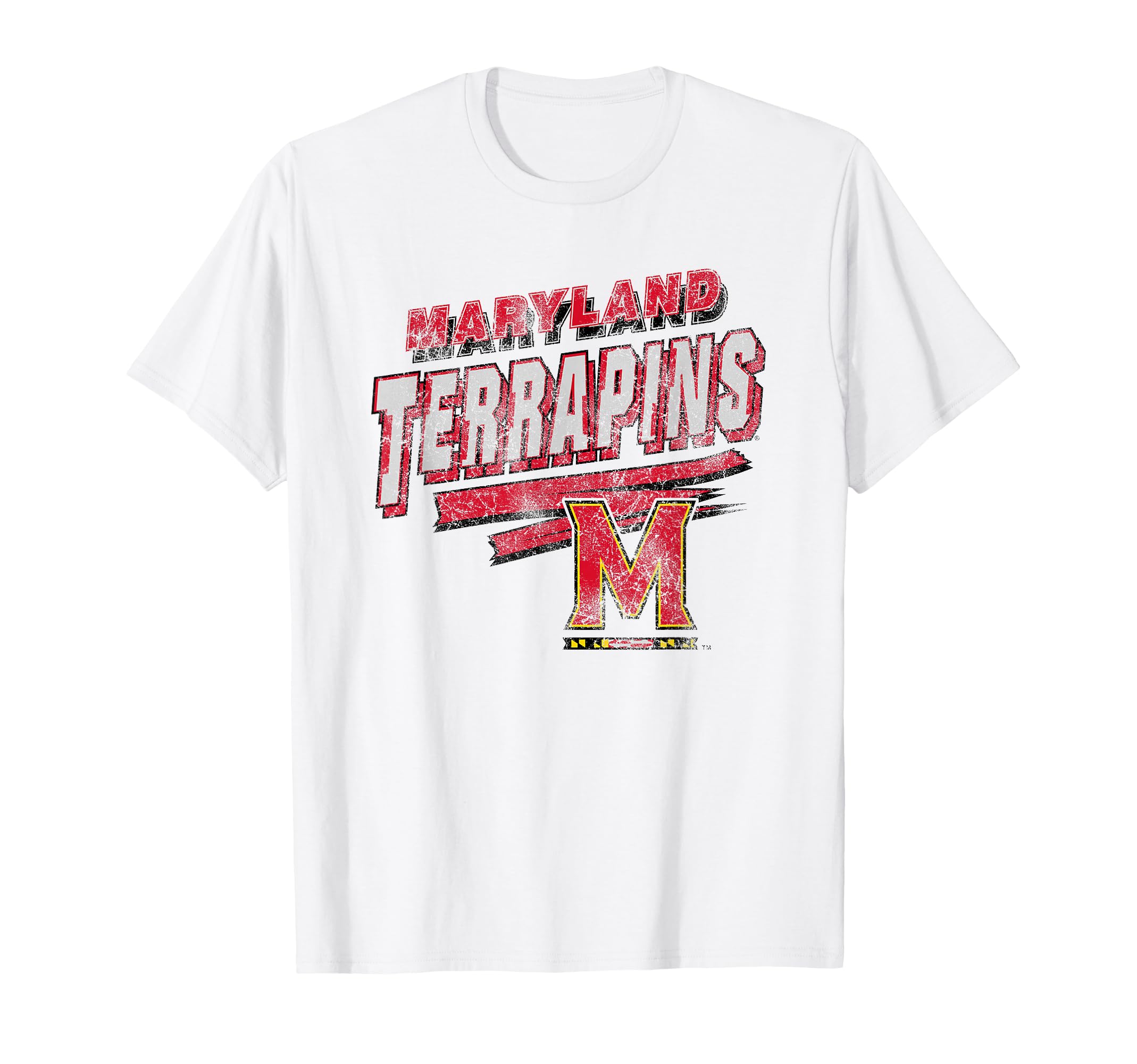 Maryland Terrapins Vintage Distress 90's White T-Shirt