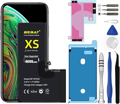 Replacement for iPhone Xs Battery, 4600mAh High Capacity Li-ion Polymer Replacement Battery for Model A1920, A2097, A2098, A2100 with Professional Repair Tool Kits