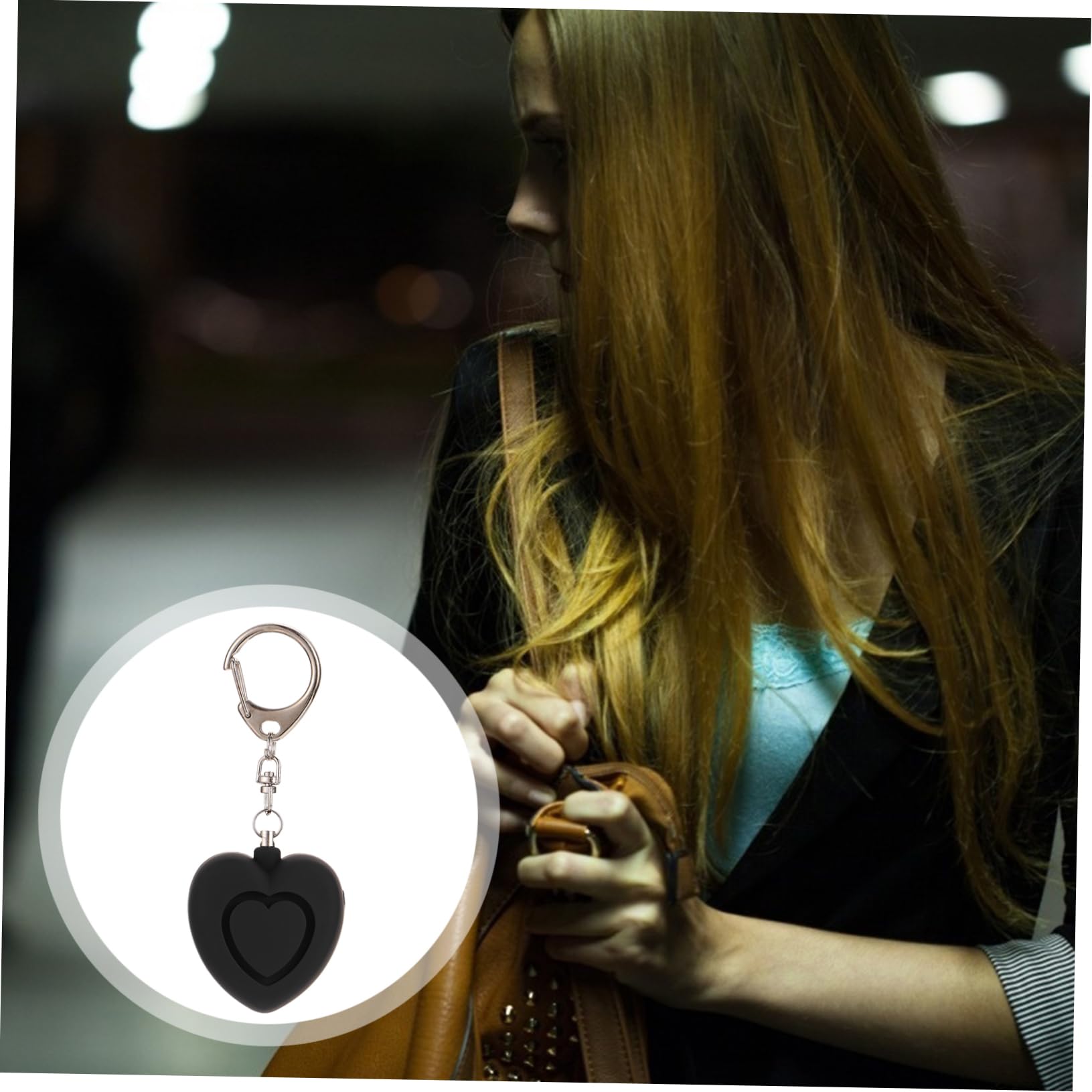 UKCOCO 5piezas Alarma Personal Forma De Corazón con Luces Led Dispositivo De Seguridad Portátil para Mujeres para Correr De Noche Pasear Perros y Viajar