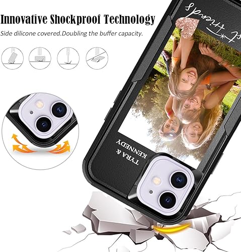 Vista 172 de Funda de fotos personalizada para Apple iPhone 11 Pro Max, patrón de collage a cuadros, personalizado para hacer imágenes en gruesa 3 híbrida Rosa