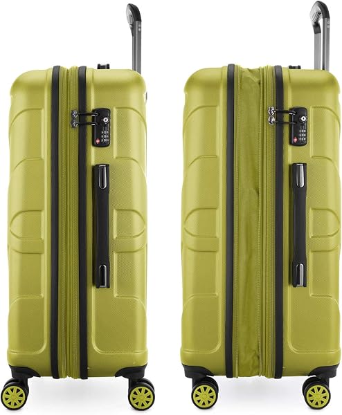 SUITLINE - Set di 3 valigie, Valigie da viaggio, trolley, Valigie con guscio rigido, TSA, (55 cm, 66 cm, 76 cm), 100% ABS, opaco, Farn - 5