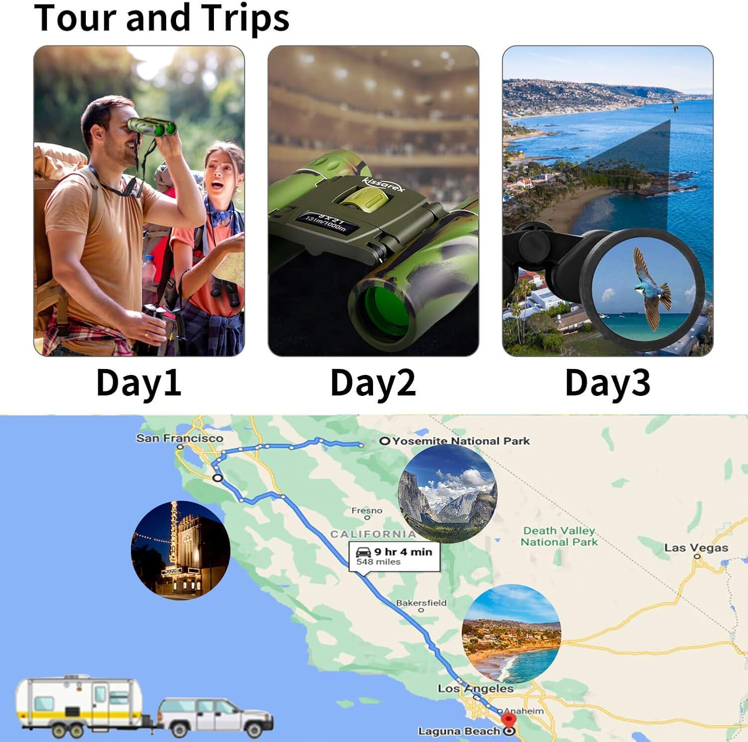 Kissarex Adults Compact Travel Binoculars: 8x21 Mini Small Size Lightweight Best Outdoor Theatre Tactical Hiking Kids Concert Sports Camping Low-Light Night Vision Waterproof : Electronics