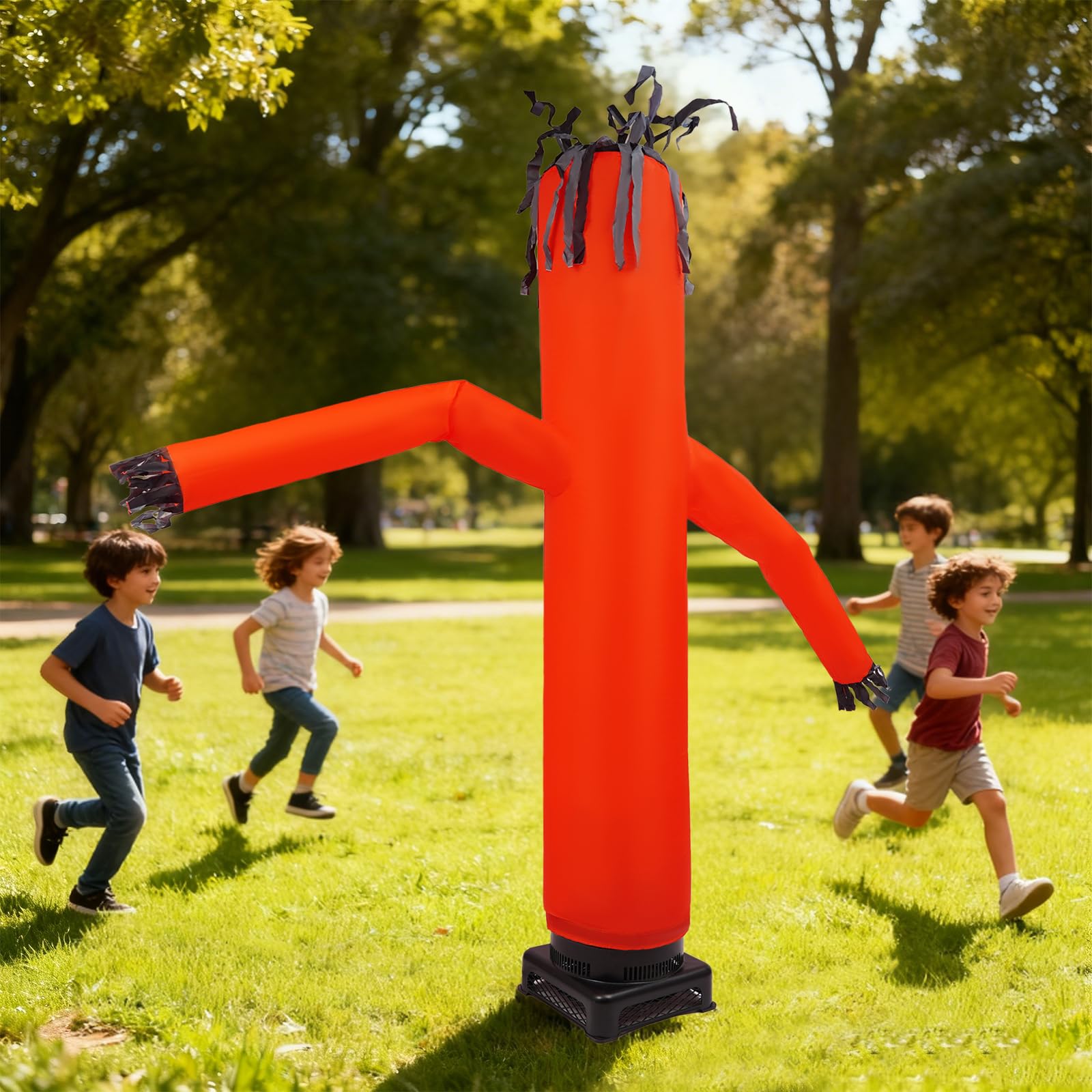 Ballatore gonfiabile da 2,4 m con ventilatore da 550 W, Waving Tube Man per pubblicità, eventi, negozi e festival, modello Sky Dancer resistente alle intemperie, rosso e nero, elettrico