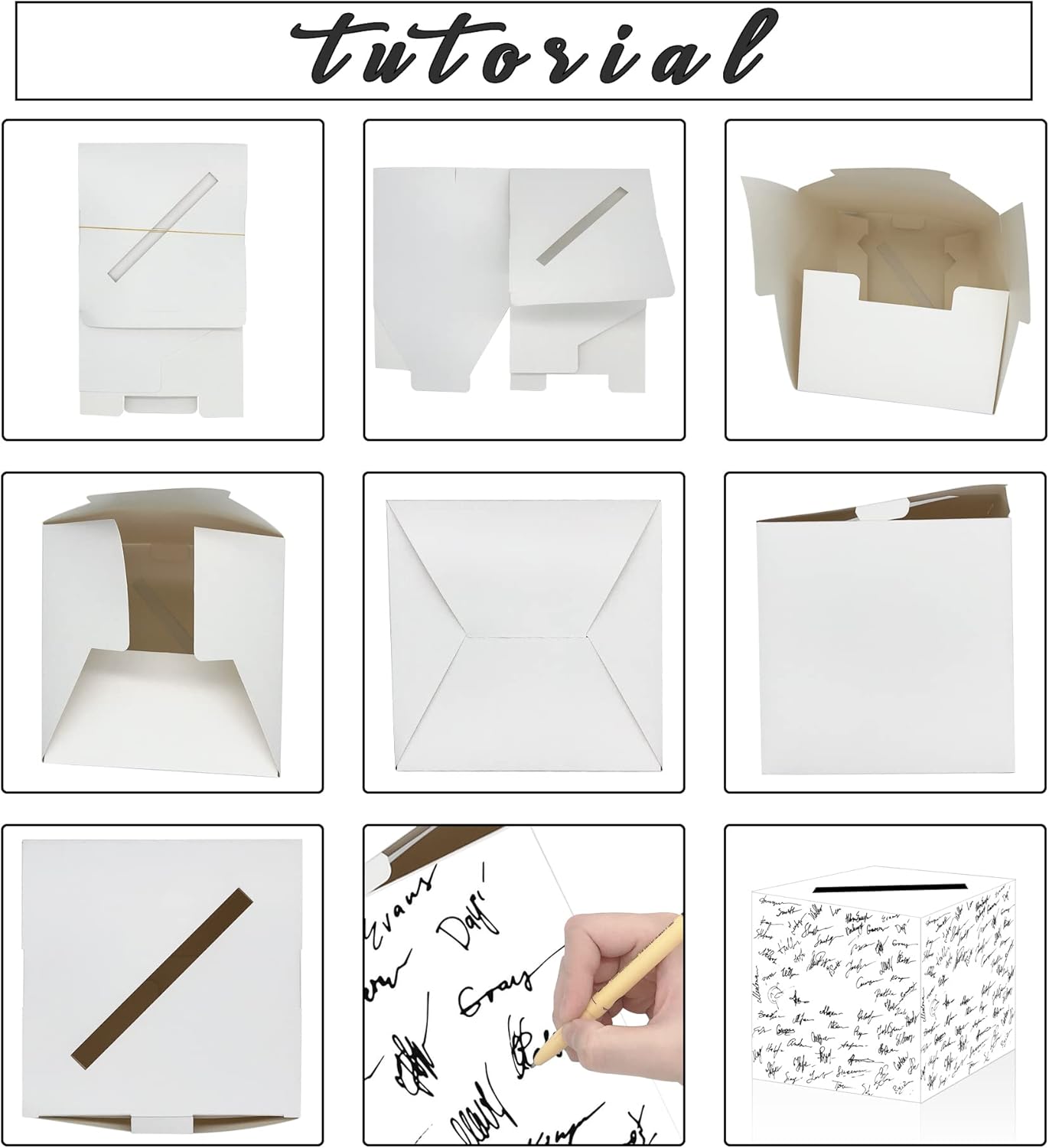 SietDESEO 10 Pcs White Card Box Diy Gift Card Box Money Card Box Holder for Wedding Reception Baby Shower Bridal Shower Birthday Party Supplies
