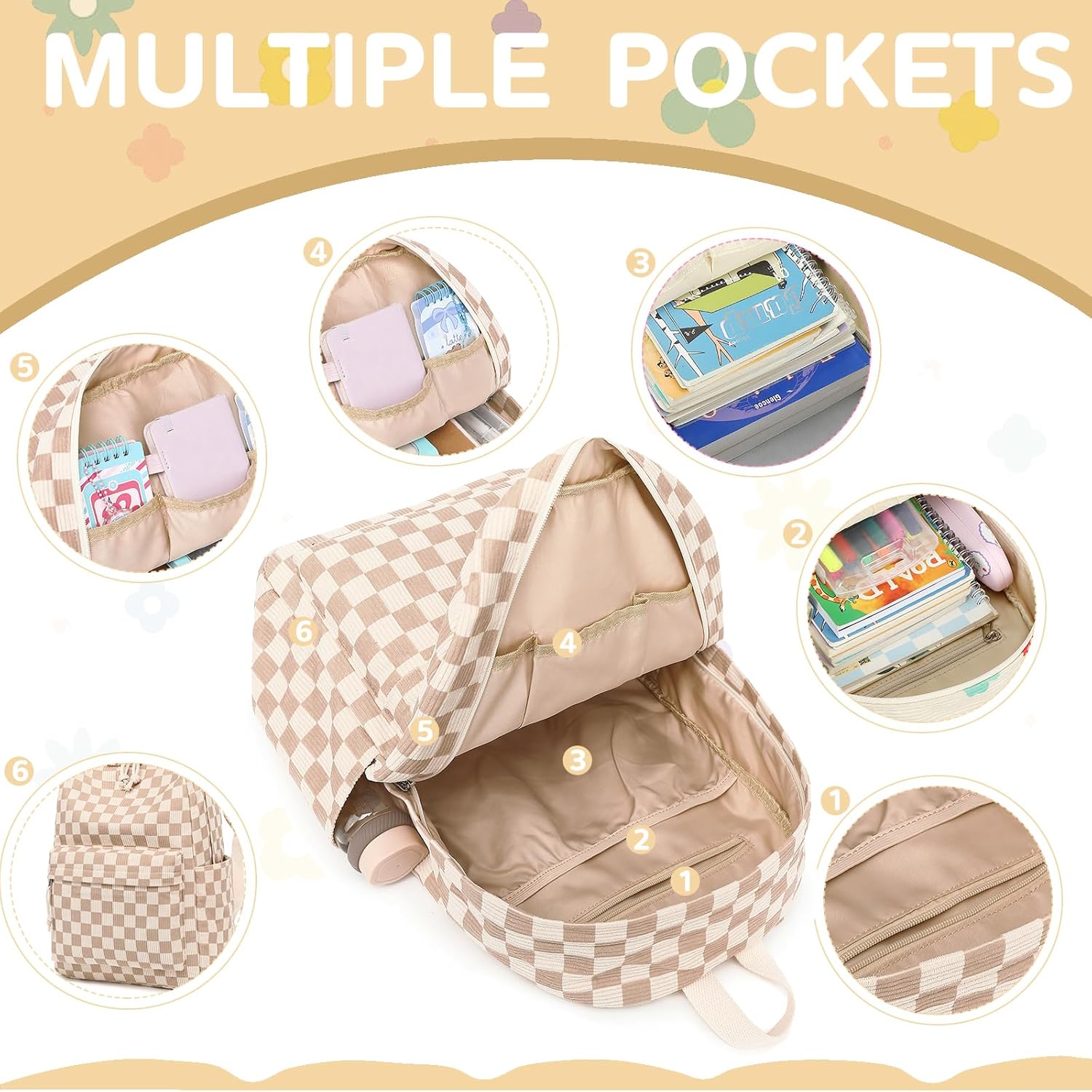 Bluboon Backpack for Girls Kids Preschool Backpack with Lunch Box Kindergarten Bookbag Toddler School Bags Set - Image 7