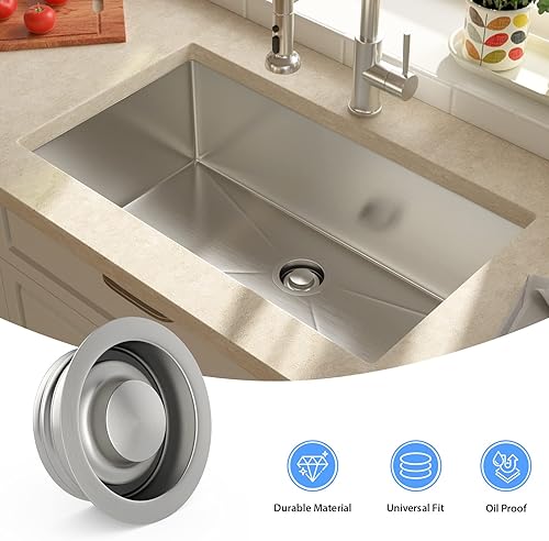 Miniatura 3 de Lordear - Tapón para fregadero de cocina de acero inoxidable  Tapón de eliminación de basura de acero inoxidable para fregadero de 3-12 pulgadas,