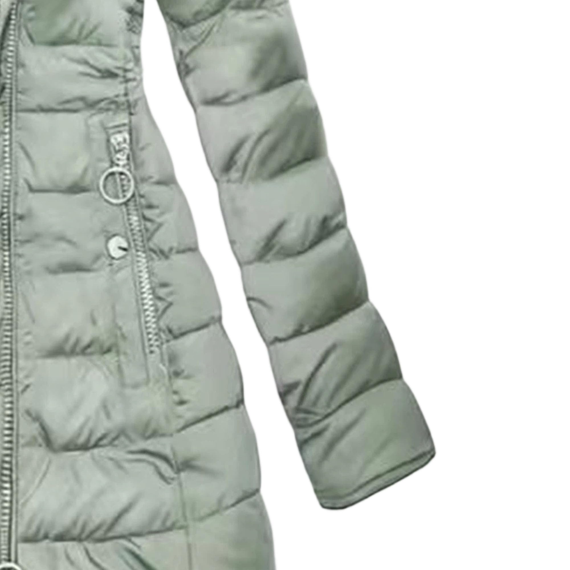 Piumino invernale da donna foderato in pile caldo con cappuccio e zip