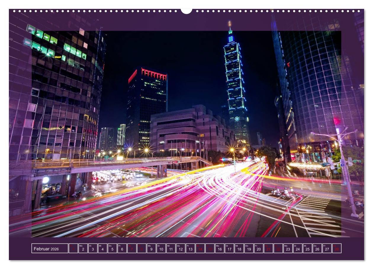 Metropolen - Asiens schönste Städte bei Nacht (hochwertiger Premium Wandkalender 2026 DIN A2 quer), Kunstdruck in Hochglanz: Stimmungsvolle ... Asiens im Lichterglanz (CALVENDO Orte)