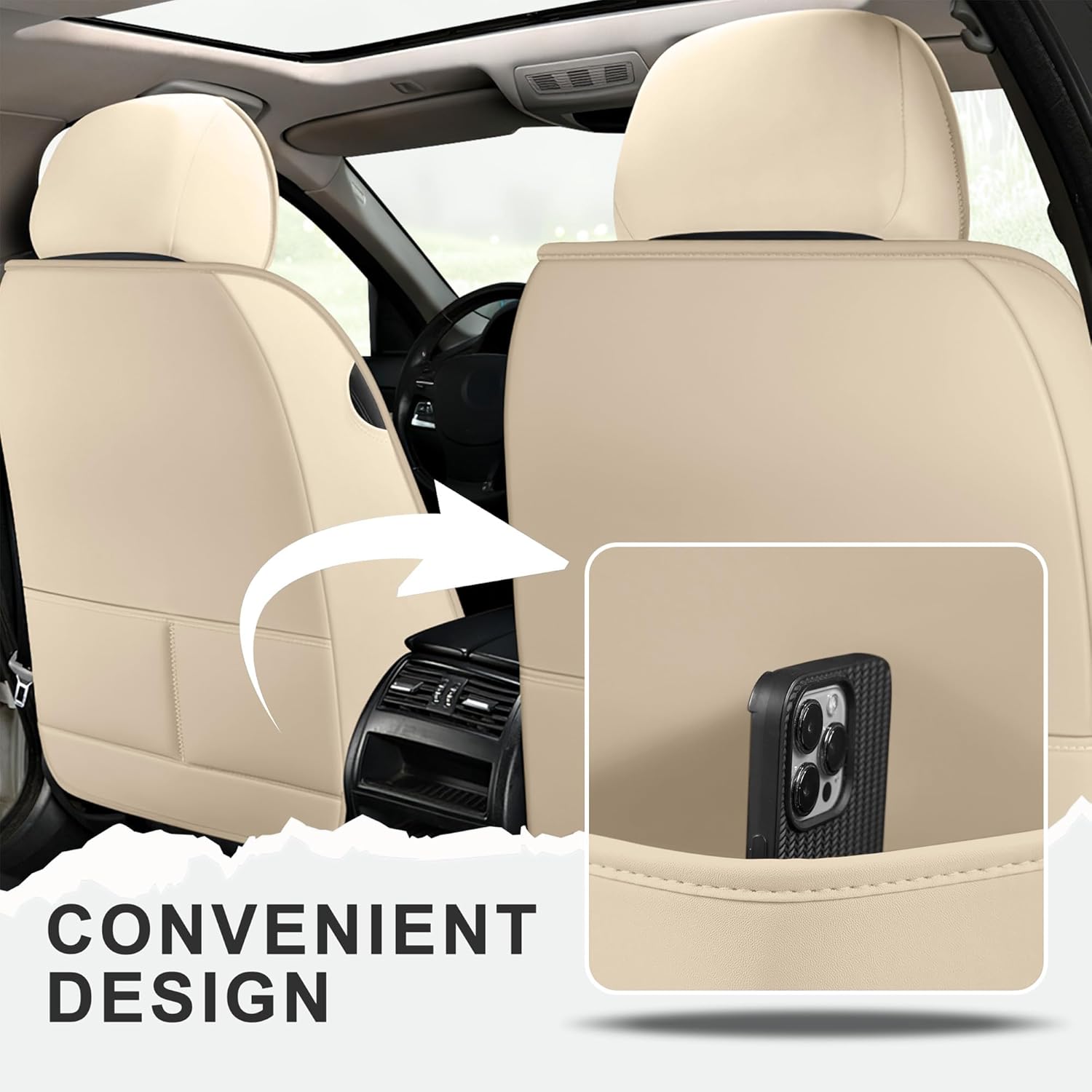 Car Seat Covers for Lexus GS 350 2007-2020 Front Seat, Nappa Leather Vehicle Seat Protector, Stylish Waterproof Easy to Install, Breathable Auto Seat Cushion Cover.(Beige, Luxury)
