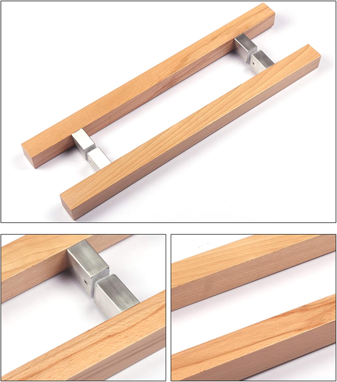 Amazon ウッディハンドル 無垢材ドアハンドル引き戸ハンドル ガラスドアハンドル ショップ オフィス ガレージドアハンドル用 設置が簡単 5サイズ Hole Center 800mm ドア用金物