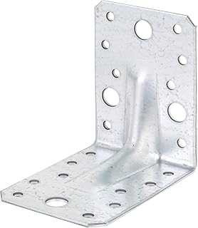 Alberts 330514 Schwerlast-Winkelverbinder mit Sicke | sendzimirverzinkt | 90 x 90 x 65 mm | 12er Set