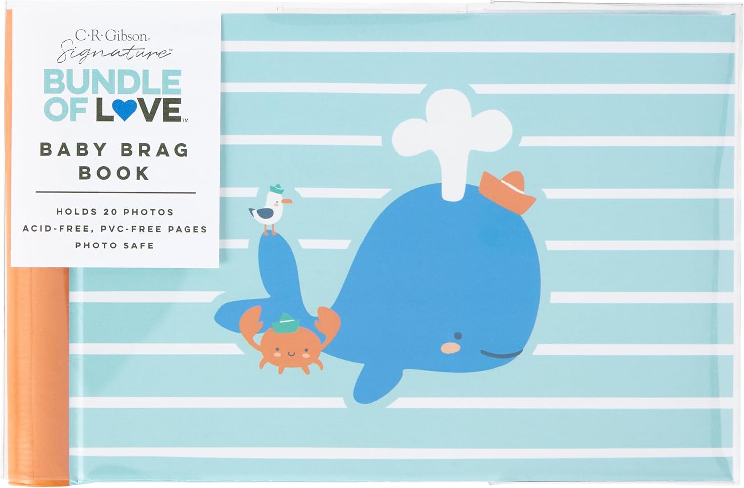 C.R. Gibson The World is Your Oyster Baby Photo Album - Travel & Adventure Theme, Baby Memory Keepsake