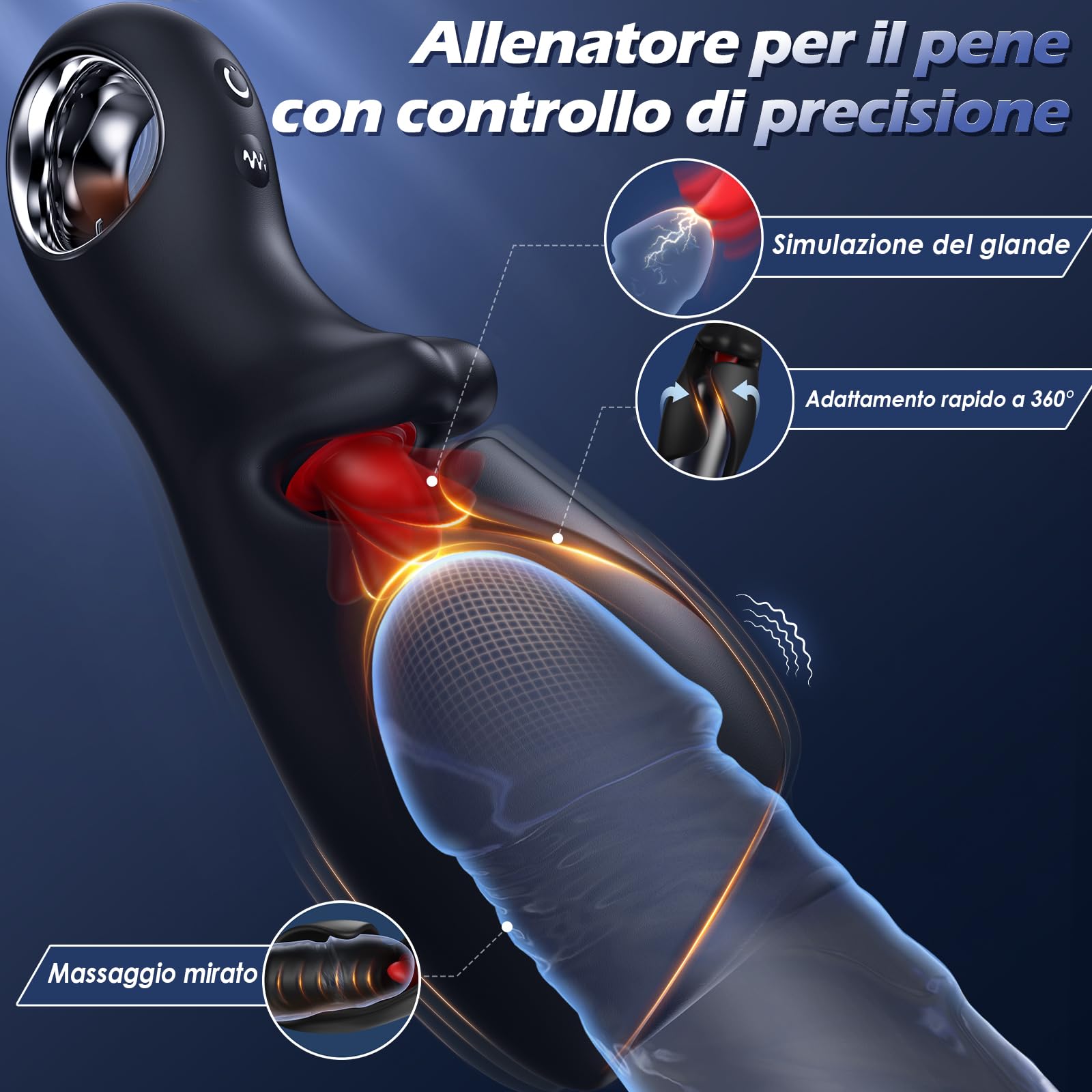 Giocattoli erotici per uomini - Vibratore: masturbatore dal design aperto, dotato di 10 modalità di stimolazione e vibrazione, masturbatore realistico in silicone per uomini controllabile tramite app