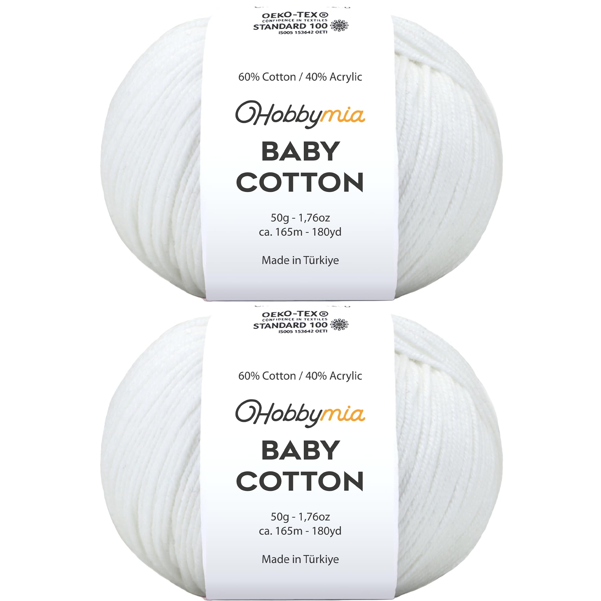 Baby Cotton Blend Yarn – Soft Sport Weight Yarn for Crochet & Amigurumi - 50g/180yds - 60% Cotton 40% Acrylic - Ideal for Baby & Knitting Proj.(Neon Green, 1 Ball) — view 70