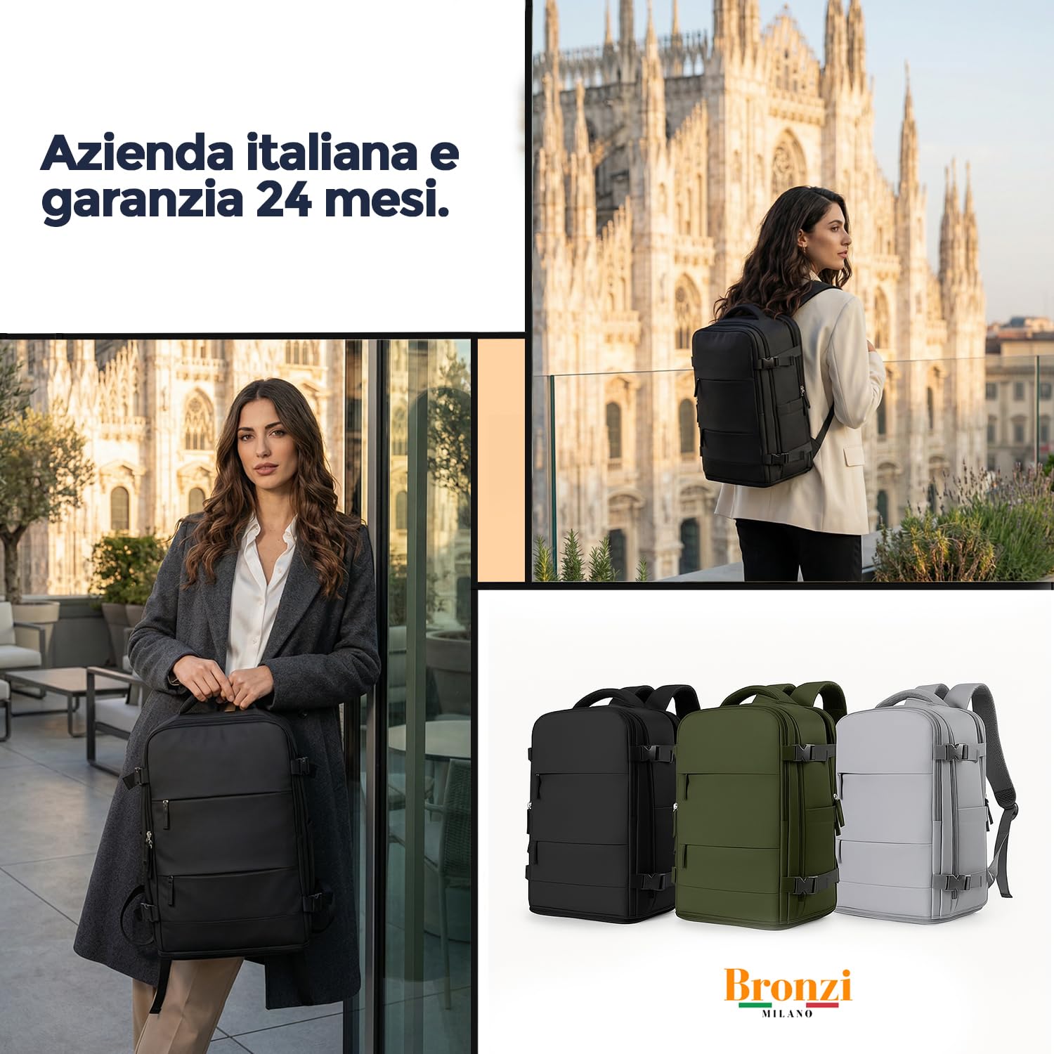 Bronzi® Zaino Ryanair compatibile 40x20x25 Zaino da Viaggio Aereo Bagaglio a Mano compatibile Ryanair | Wizzair 20L Piccolo Borsa da Cabina per Voli Borsa da Viaggio Aereo Zaini Casual Porta PC,Nero