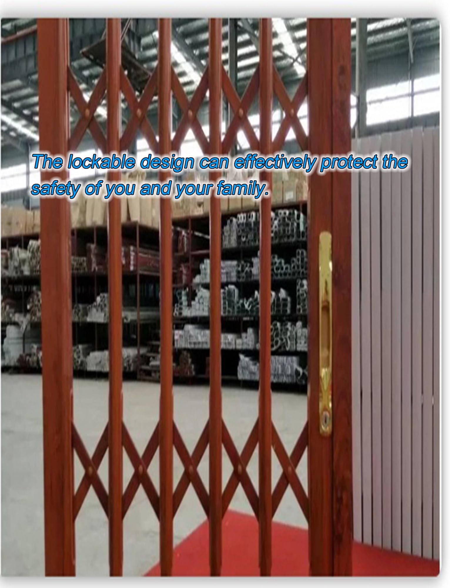 Barra di sicurezza per finestre pieghevole in alluminio, resistente, sicura per bambini, per esterno/camera/cantina, recinzione antifurto con serratura, design resistente ai furti (240 x 200 cm)