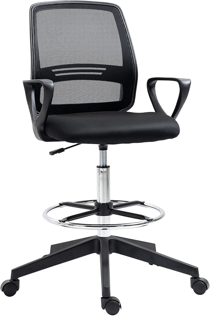 Vinsetto Ergonomic Drafting Chair, Mesh Tall Office Chair for Standing