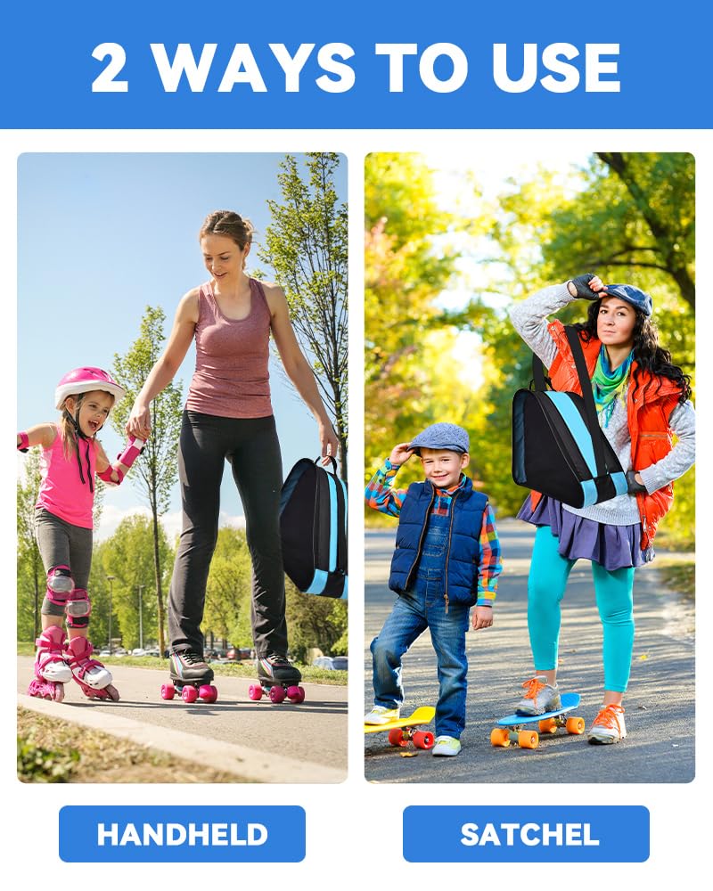 Rollschuhe Tasche, Inliner Tasche, Schlittschuhe Rucksack mit verstellbaren Schultergurten, Skate Tasche für Damen & Herren, ideal für Skateboards und Rollschuhe - Blau