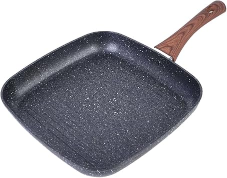 Nonstick 11" Square Grill Pan for Steak, Granite Coating for Gas Induction All Stovetops Compatible 11 X 11 X 1.7 inch