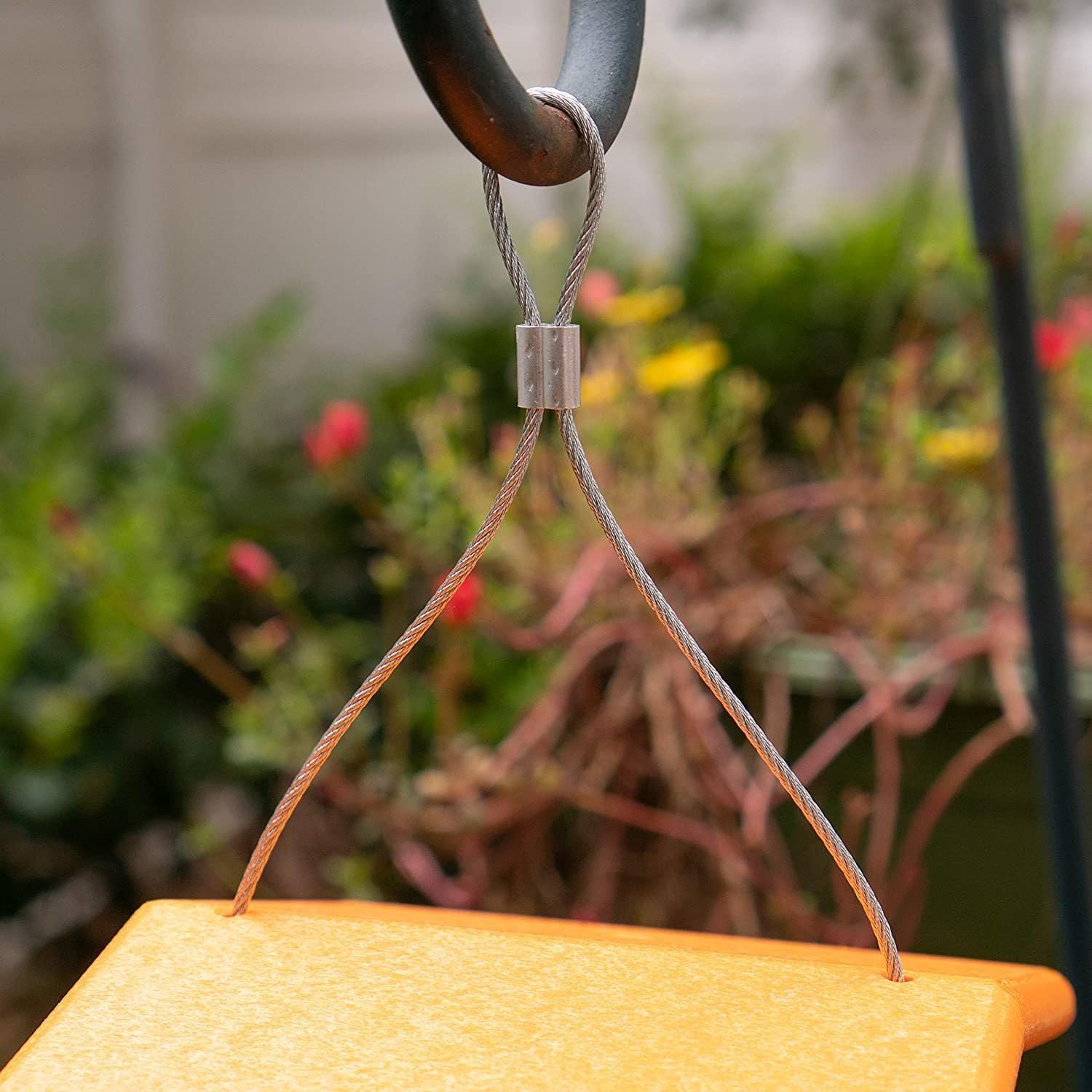 DutchCrafters Plastic Poly Single Oriole Bird Feeder, Outdoor Hanging Bird Feeder with 1 Acrylic Cup for Jelly or Jam, Fruit, Nectar or Seed for Orioles (Single, Orange)