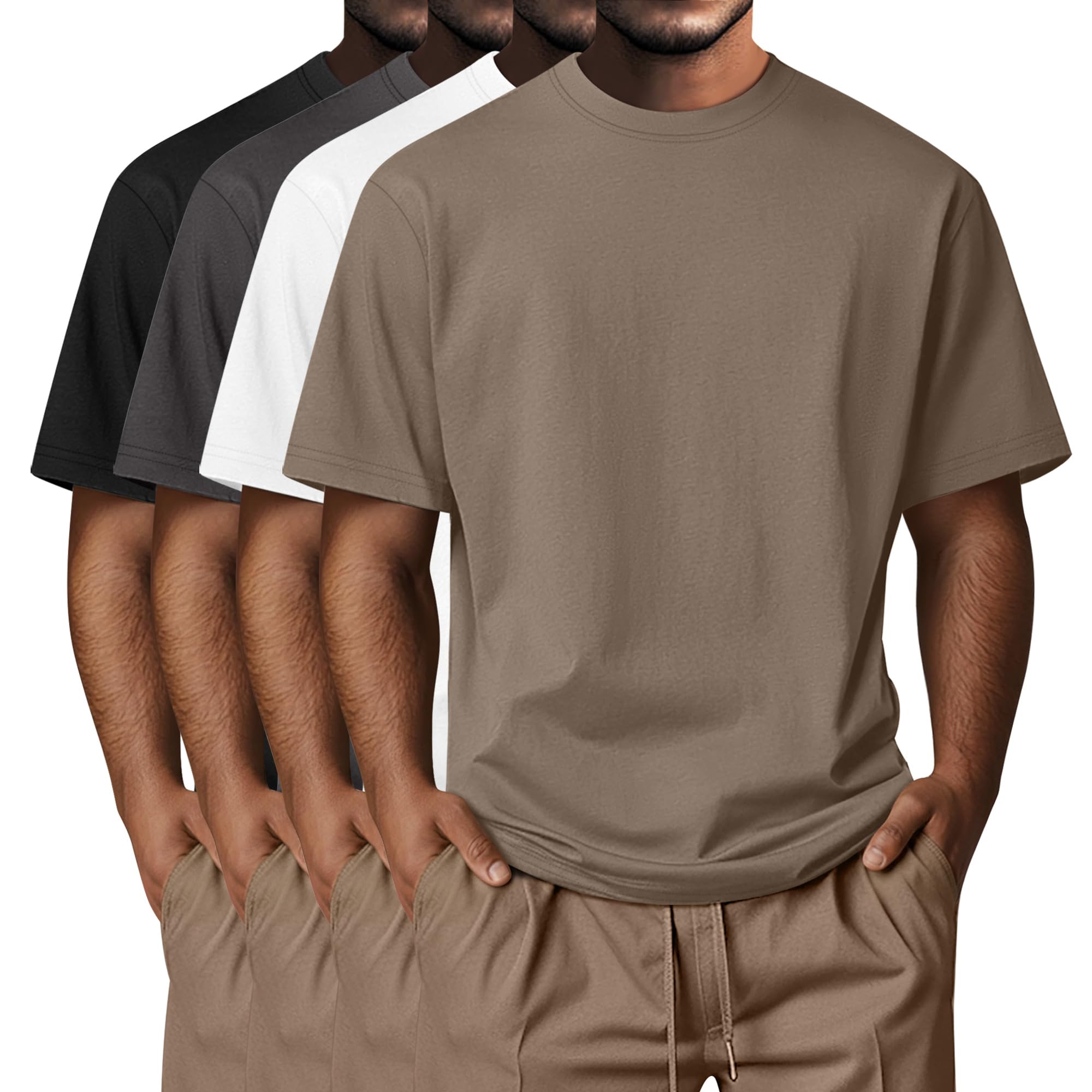 Neer 4-Pack Big and Tall Summer Cotton T-Shirt