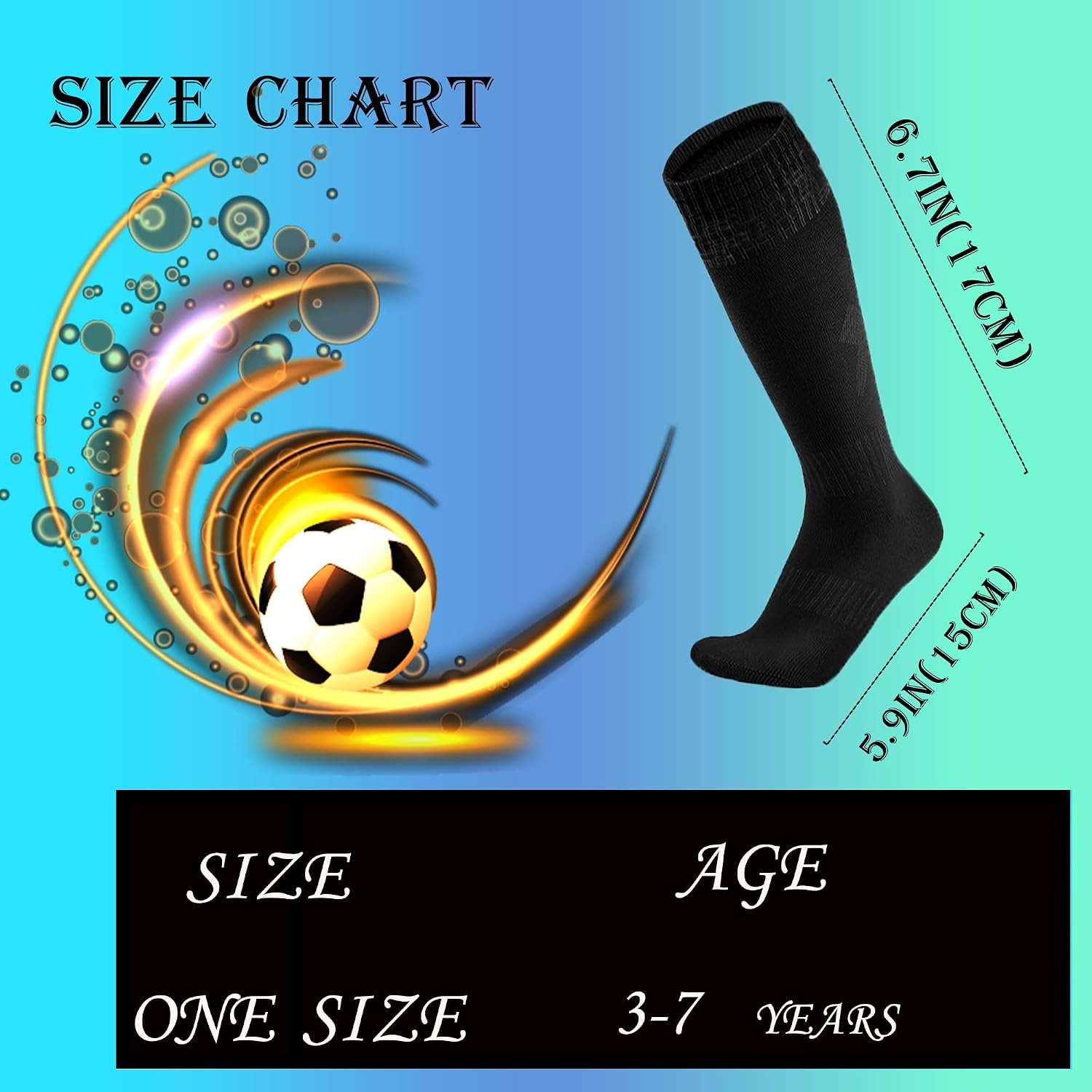 3 Pairs School Uniform Knee High Socks Athletic Sports Soccer Socks Tube Sock for Girls and Boys 3-7