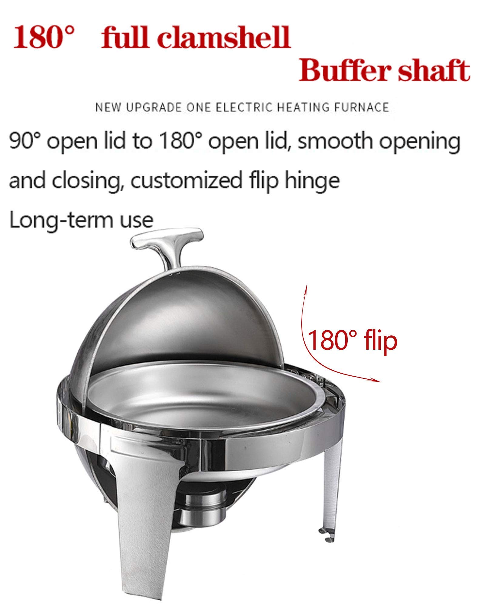 Chafing Dishes scaldavivande, scaldavivande e scaldavivande elettrici, Chafing Dish Arrotolabile da 6 Litri con coperchi per Cucina, Feste, Banchetti, pasti, 400W