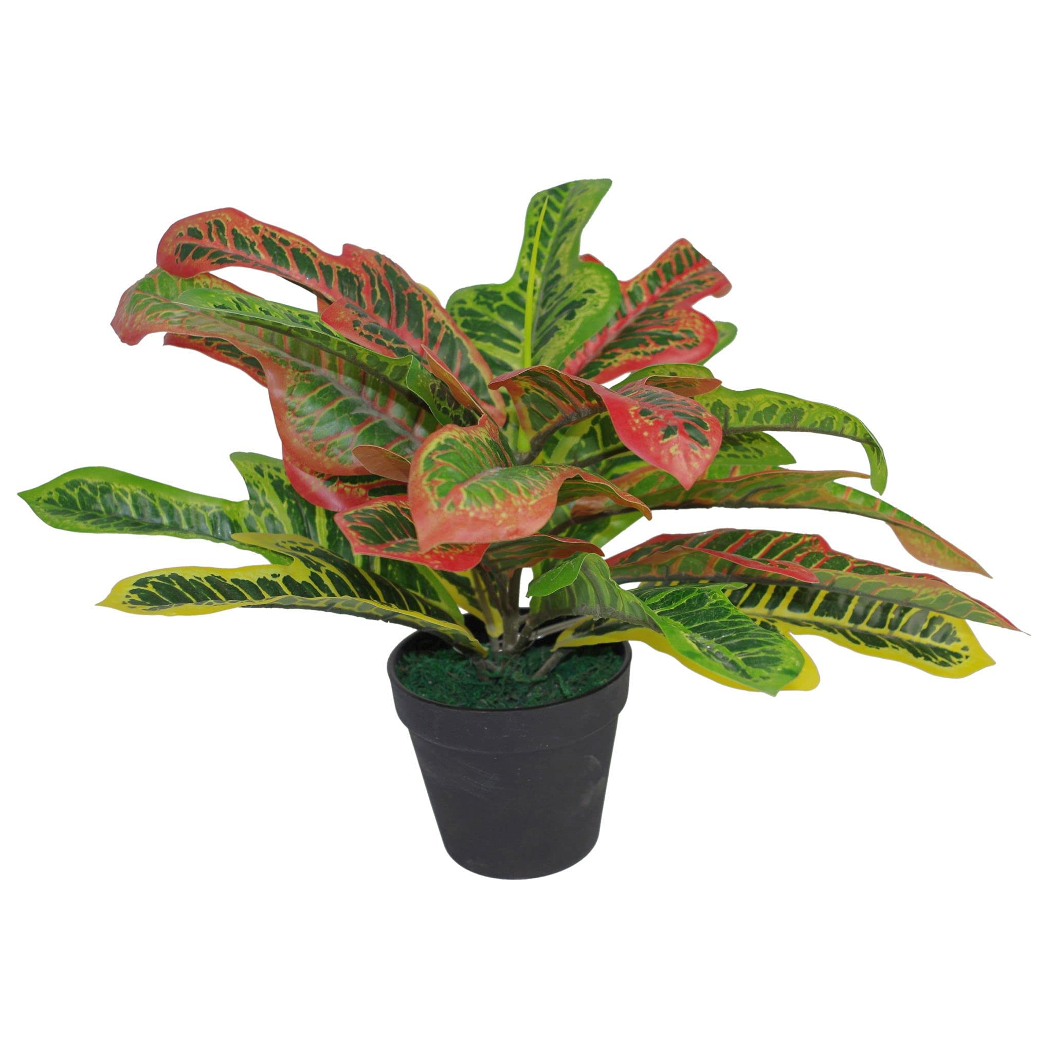 Leaf Tropical Croton Artificial Plant 40cm Orange
