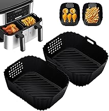 Pack of 2 Airfryer Accessories for Ninja Double Stack XL SL400EU Accessories for Ninja Hot Air Fryer Silicone Mould for Foodi Max Dual Zone AF400EU AF300EU 7.6 9.5 L, Air Fryer Accessories BPA-Free