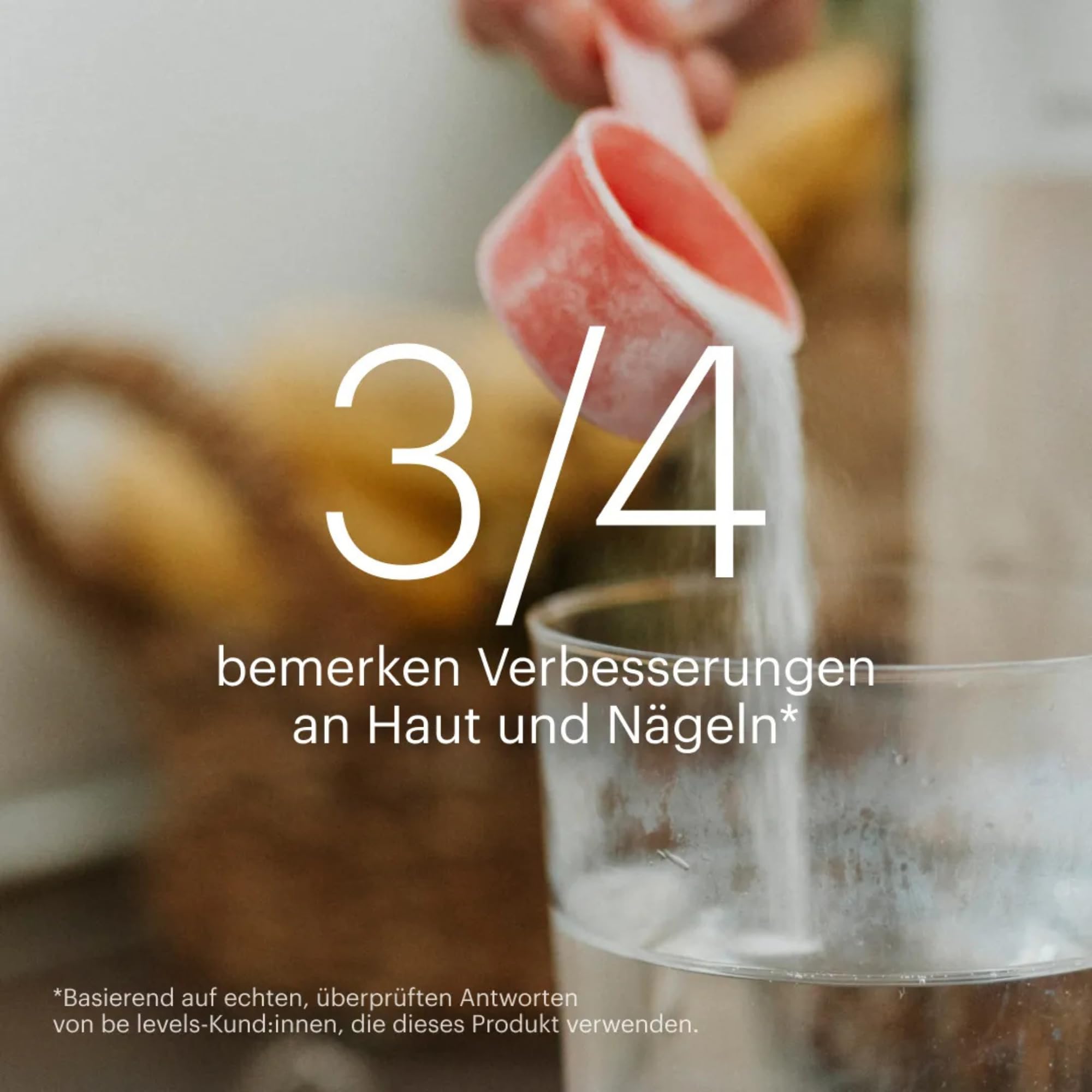Kollagen Peptide Pulver Hochdosiert Hydrolysiertes mit Vitamin C + Hyaluronsäure für Gelenke Haut Haare Nägel 360g Glutenfrei und Laktosefrei Waldfruchtgeschmack Collagen be levels