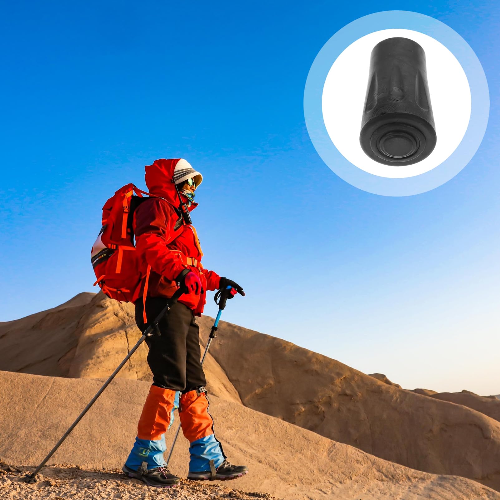 Milisten 50stücke Gummispitzen Für Wanderstöcke Stockspitzen Aus Gummi Ersatzspitzen Für Trekkingstöcke Schutzkappen Für Gehstöcke Trekkingstock-gummispitzen Für Vielseitigen