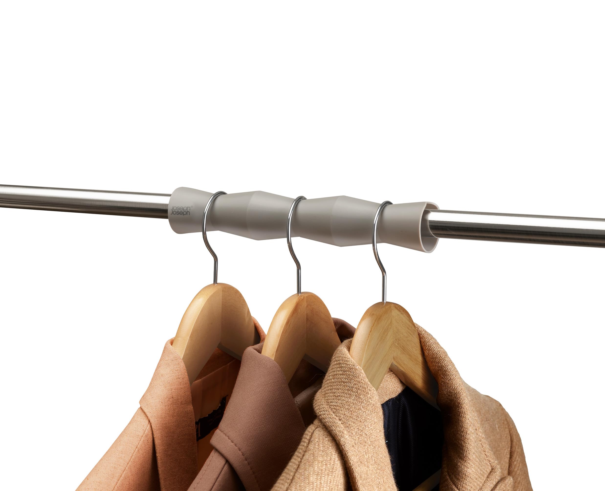 Joseph Joseph Orderly Clothes Rail Spacers 2Pk, For Suits, Coats And Jackets, Wardrobe Hanger And Poles Organiser
