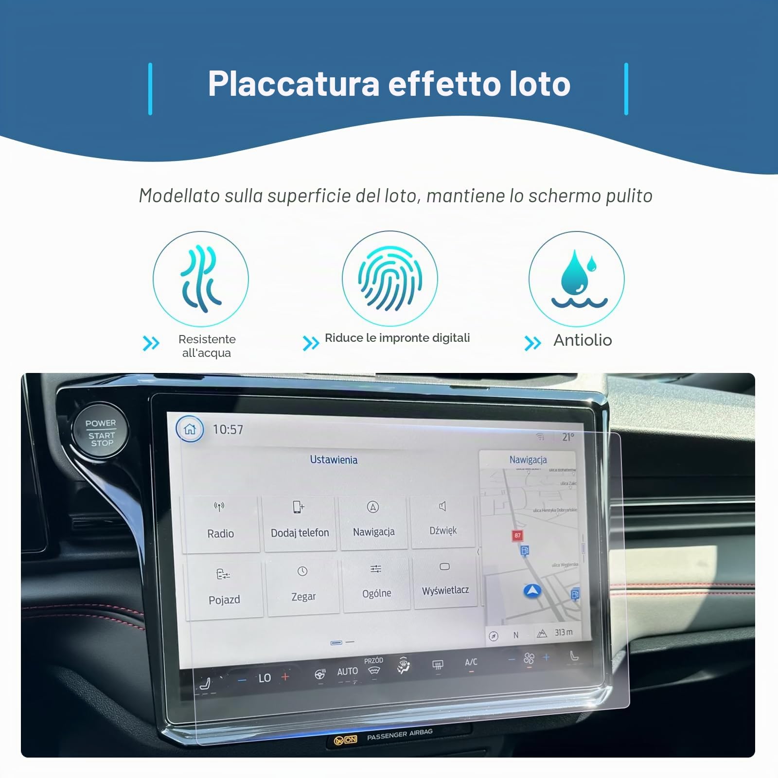 Pellicola protettiva per navigazione Ford Puma ST Line 2024-2025 SYNC 4 12 pollici accessori 2025