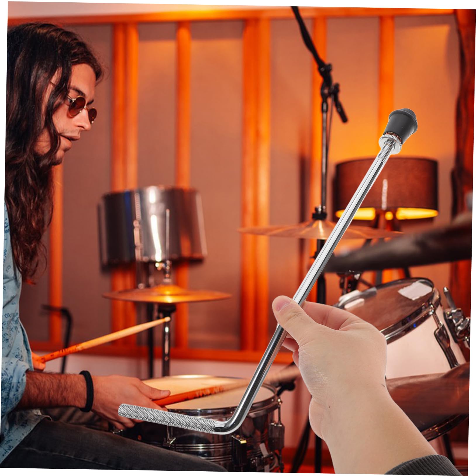 Supporto per Gambe Batteria Regolabile in Metallo, Base Piedini per Tamburo Stabile e Compatto, Accessorio Essenziale per Percussioni e Strumenti Musicali