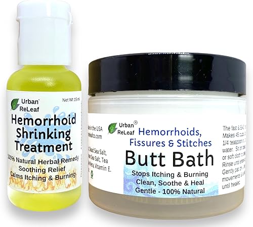 Juego de tratamiento Urban ReLeaf para baño de glúteos y reducción de hemorroides. Alivio calmante, limpio, cura, calma la picazón y el ardor.
