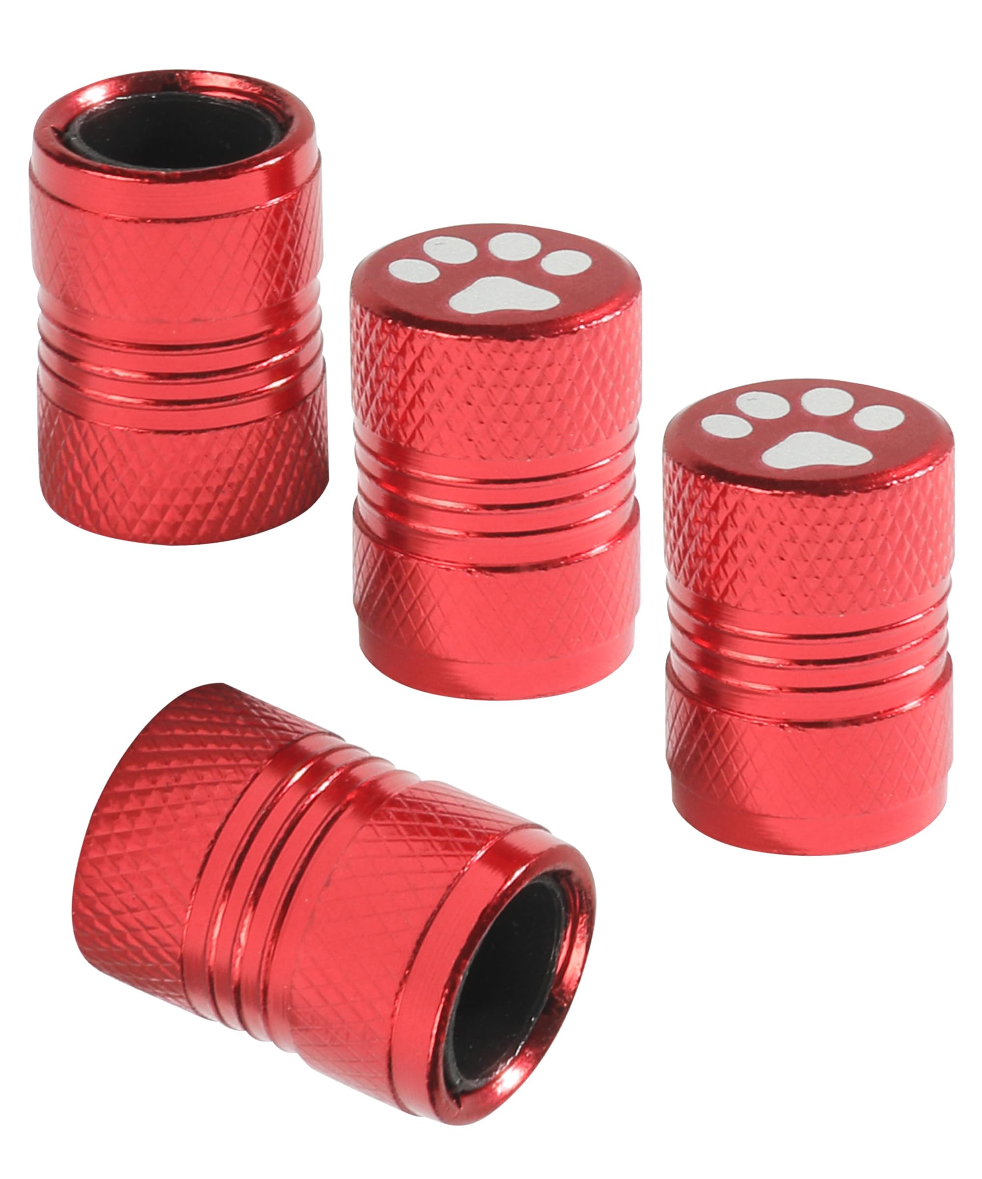 4PCS Tire Valve Caps,Valve Stem Caps,Car Accessories Tire Valve Stem Caps,Car Tire Cap,Metal Tire Stem Caps,Valve Caps for Car Tires Cat/Dog Paw,for Cars Trucks Motorcycles Suvs and Bikes (Red)