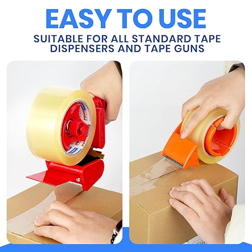 Miniatura 4 de ADHES Cinta de embalaje Cinta de envío Cinta de embalaje para cajas móviles, 54.68 yardas por rollo 1.88 pulgadas de ancho 2.6 mil de grosor