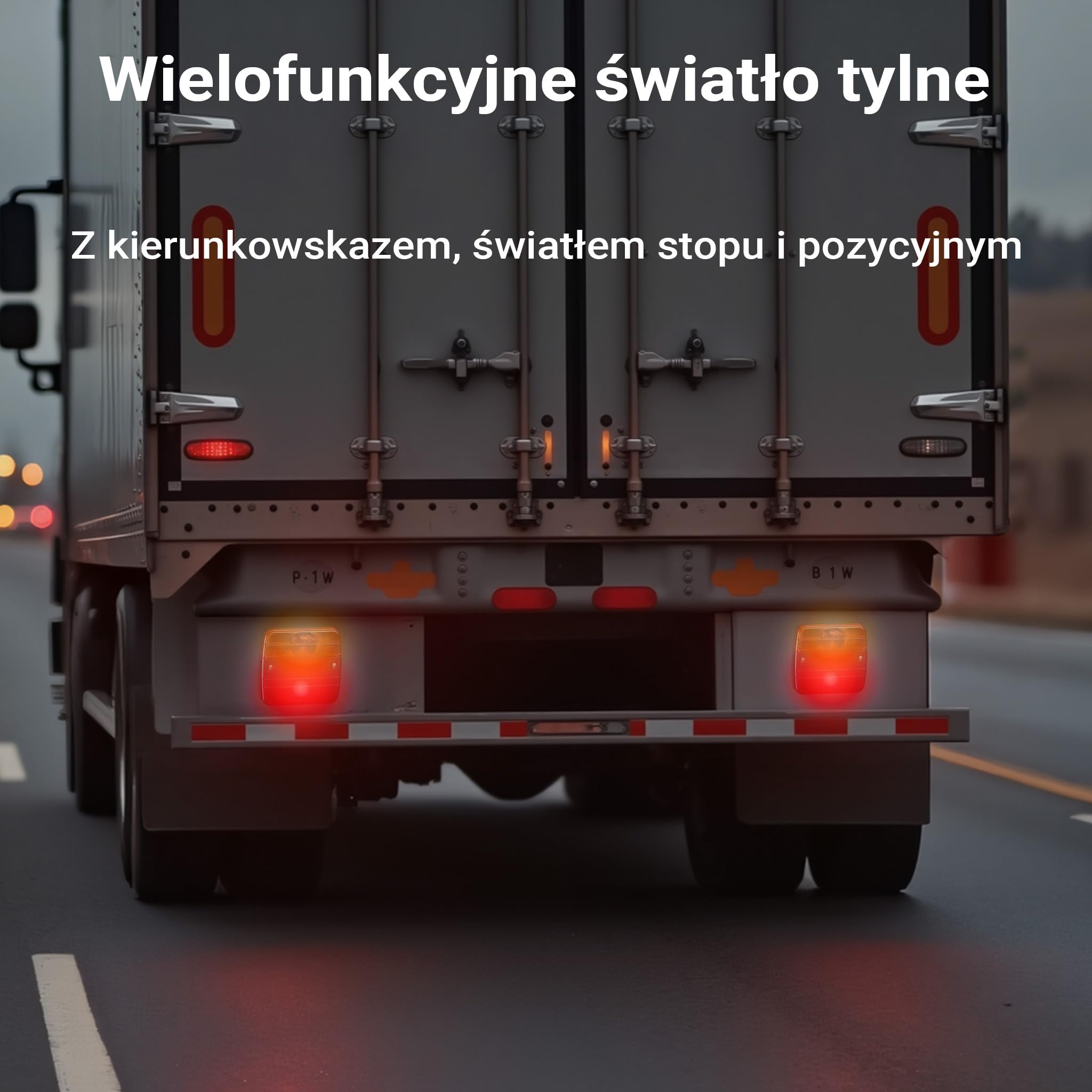 Zestaw świateł tylnych do przyczepy 12-cz. z 13-pinowym wtykiem kabel 5m światła z homologacją E