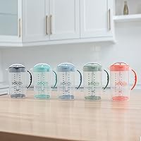 Vista 4 de Dr. Brown's Jarra mezcladora de fórmula para bebés con tapón ajustable, tapa de bloqueo y boquilla antigoteo, 32 onzas, sin BPA, naranja